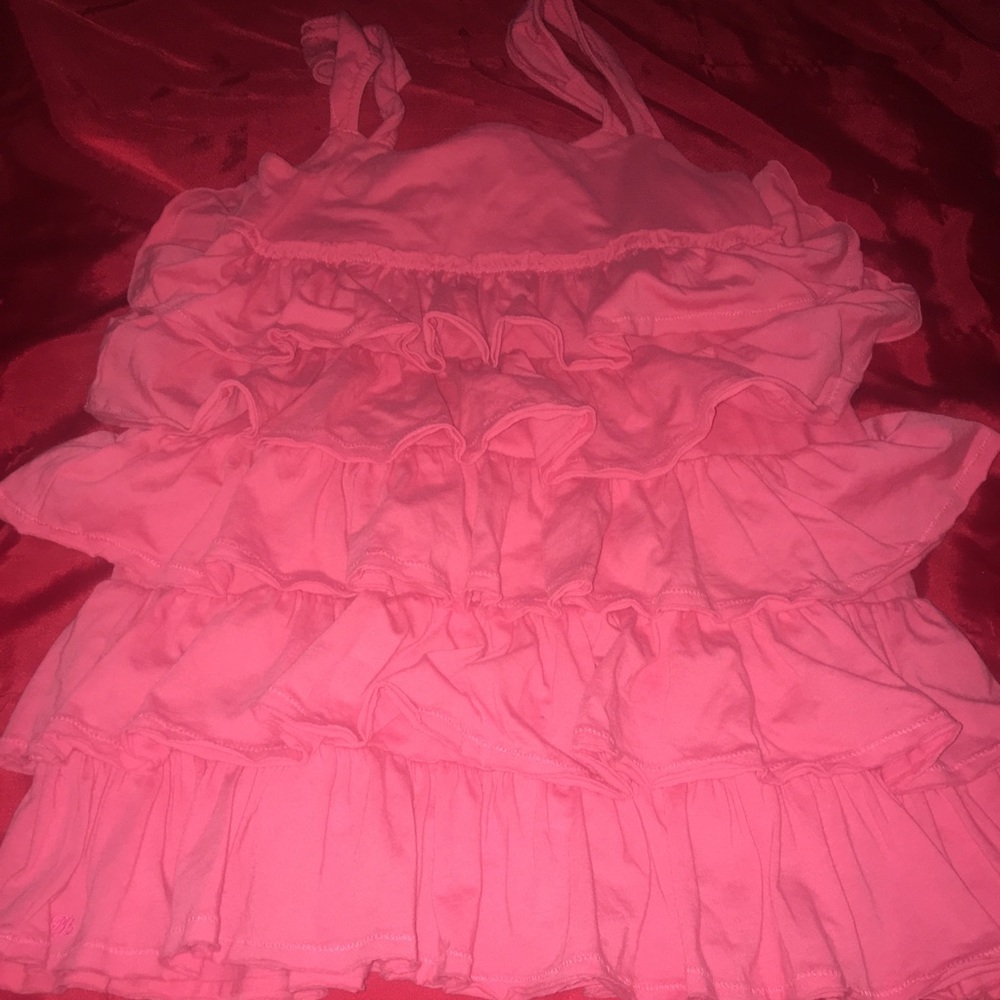 Girls RL coral dress w/ruffles in great condition